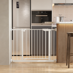 29.5-45.3' Wide Baby Gate with wall protector for Stairs, Dog Gate Indoor for Doorways, No Drilling Pressure Mounted Pet Gate