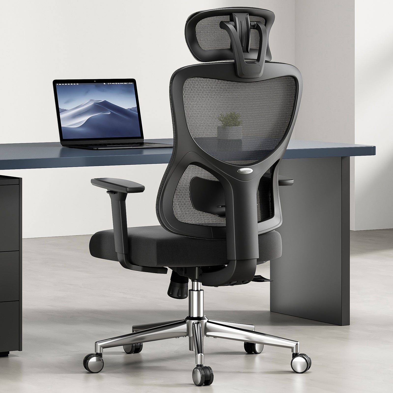 Ergonomic Office Chair,Mesh Desk Chair with Adjustable Lumbar Support and Headrest,Comfy Computer Chair with 3D Armrest Recli