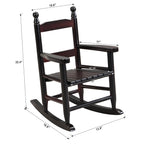 Oak Style Children's Rocking Chair for Indoor or Outdoor - Espresso Populus Wood - 14.17 x 18.90 x 22.44 inches - Grand Goldm