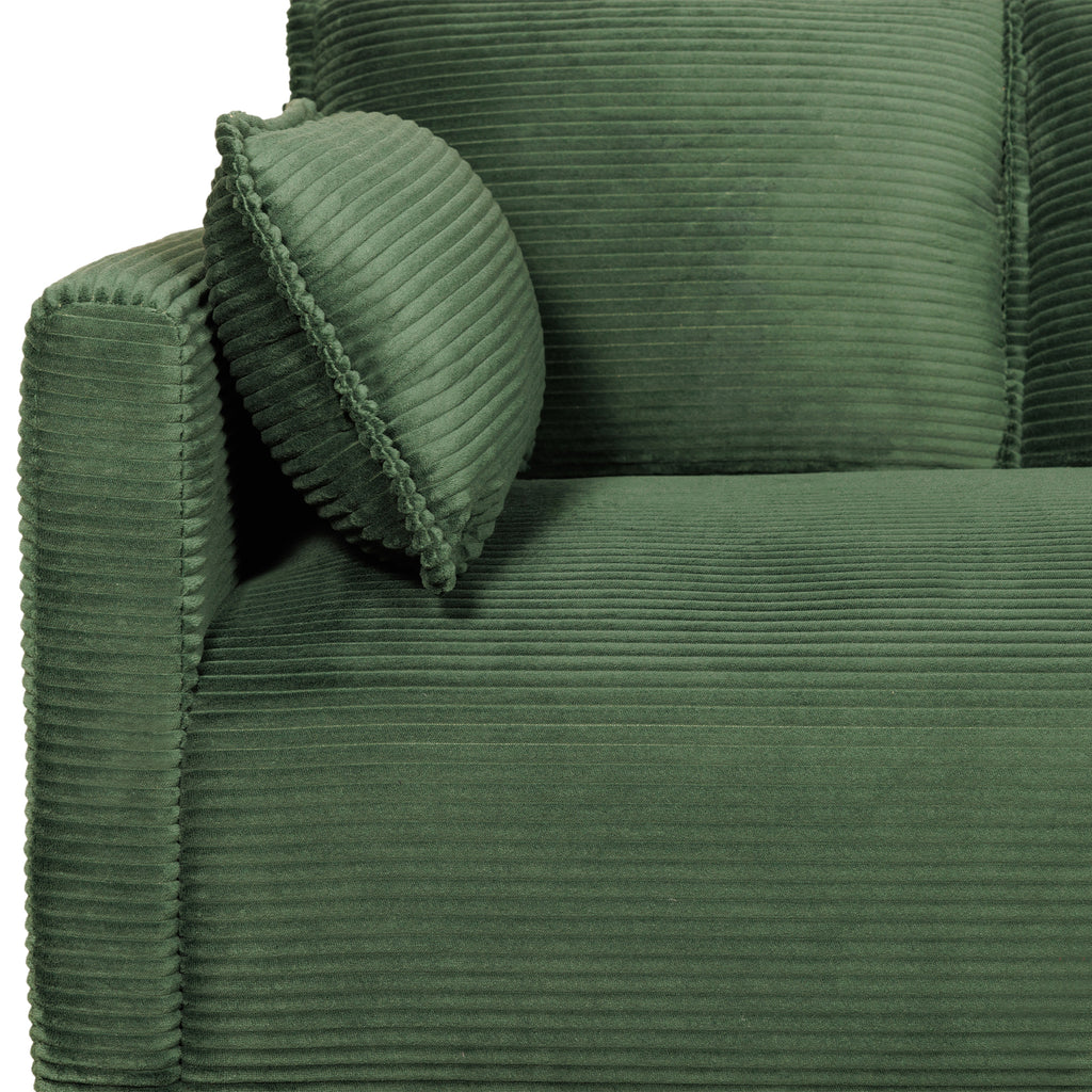 48' Soft Corduroy Loveseat Couch W/Soft Cushions,Side Storage Pocket,Sturdy Composite Board & Solid Wood Frame, High Rebound Sponge,Easy Assembly,Ideal for Living Room,Apartment,Dorm,Office. - Grand Goldman Shop