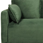 48' Soft Corduroy Loveseat Couch W/Soft Cushions,Side Storage Pocket,Sturdy Composite Board & Solid Wood Frame, High Rebound Sponge,Easy Assembly,Ideal for Living Room,Apartment,Dorm,Office. - Grand Goldman Shop