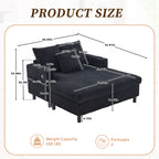 UNITED WE WIN Modern Corduroy Oversized Recliner Sofa with Deep Seat, 3 Pillows, USB Charging, RGB LED Light Strip, Cup Holder, Side Pocket - Suitable for Living Room and Bedroom - Grand Goldman Shop