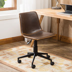 Cesena Faux Leather 360 Swivel Air Lift Office Chair, Antique Brown | Premium Home Decor - Grand Goldman