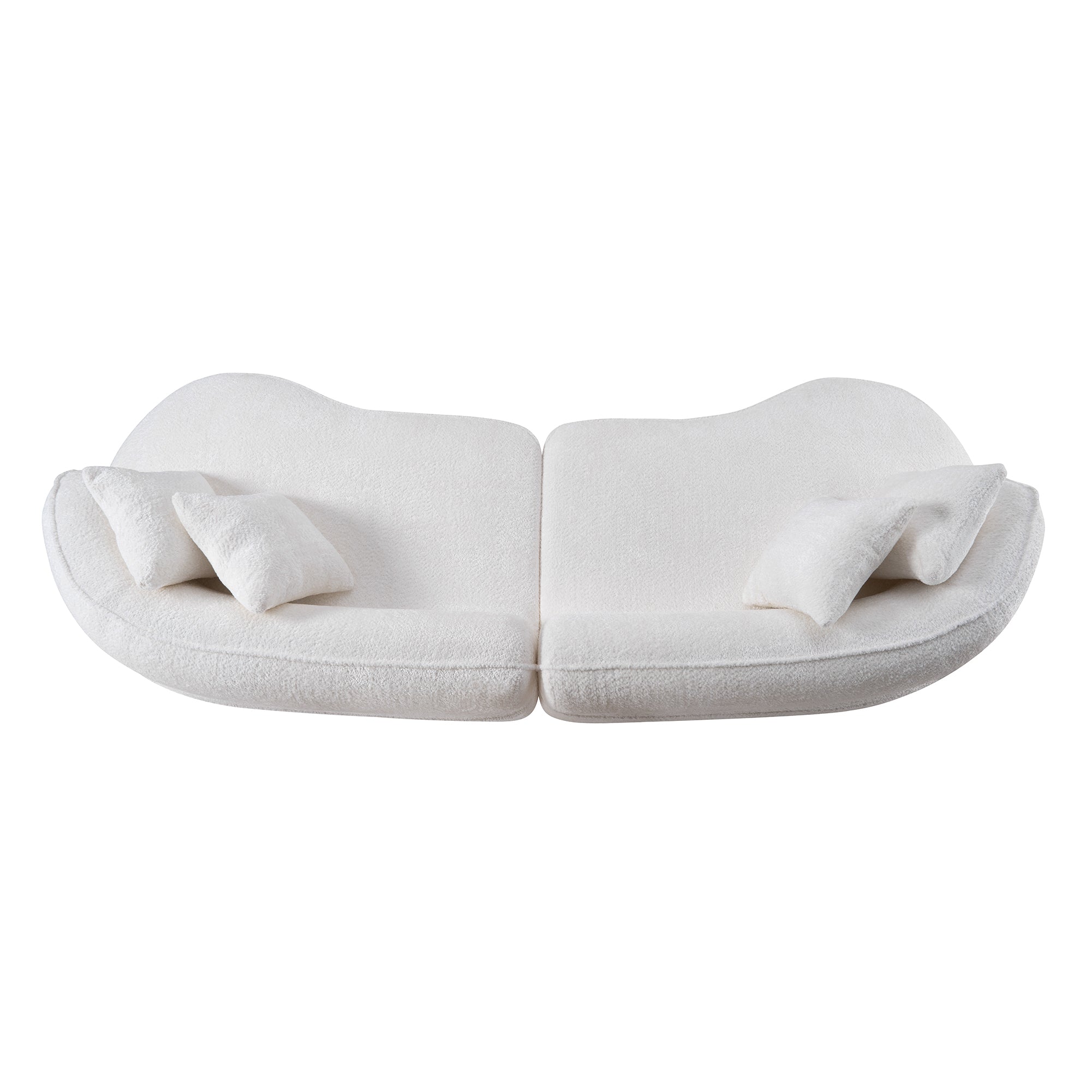 Modern Curved L-Shape Luxury Sectional Oversized Sofa: Minimalist Design, Comfy Sleeper Couch for Living Room, Apartment & Reception Spaces,No Assembly Required - Grand Goldman Shop