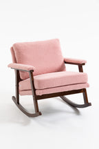 Mid Century Modern Accent Chair ,rocking chair with Wood Frame, Upholstered Living Room Chairs , Reading Armchair for Bedroom Sunroom - Grand Goldman Shop