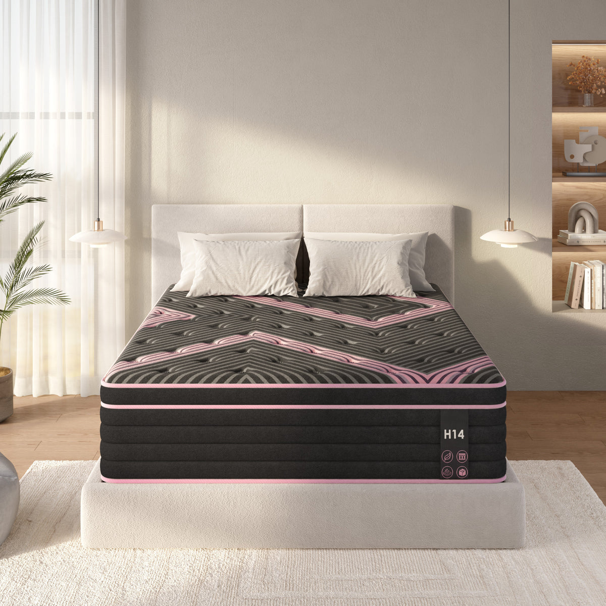 Queen Size Mattress,10 Inch Hybrid Mattress, Individually Pocketed Innerspring, Medium Firm - Grand Goldman Shop