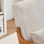 Mid-Century Modern Accent Chair with Pillow Upholstered Arm Chair in Beige Polyester and Solid Wood Frame (beige) - Grand Goldman Shop