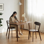 Dining chair wooden FAS grade oak natural wood made in North America 100% dirt-free wood chair solid chair table chair wooden living room chair simple and natural 46.5 * 54 * 80cm - Grand Goldman Shop