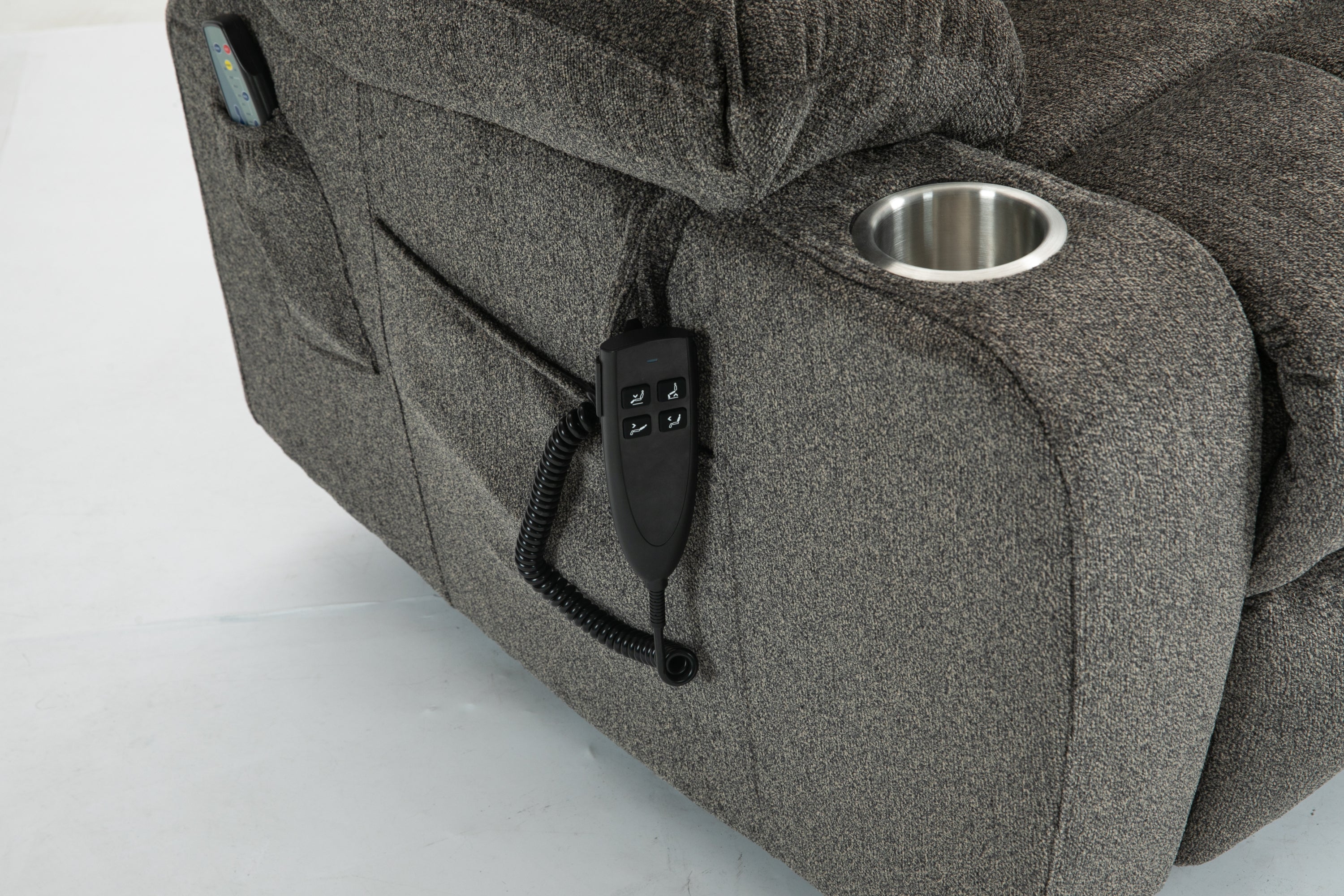 Lift Chair for Big and Tall Person with Inconvenient Legs: High Density Foam Lift Sofa with Heat and Massage, 2 Pockets, 2 Cup Holder, 2 Remote, OKIN Motor - Grand Goldman Shop