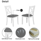 Modern 5-Piece Dining Table Set with 4 Chairs for Kitchen or Dining Room – Grey & White Two-Tone - Grand Goldman Shop