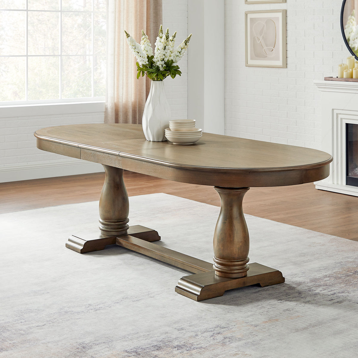 94.06 Inch Extendable Wooden Dining Table for 6 Persons,Long Expandable Curved Dining Table,Mid Century Modern Large Kitchen Table for Living Room,Restaurant - Grand Goldman Shop