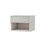 set of 2 nightstand with Modern Wall-Mounted Drawer Cabinet: Open Shelf, 3-Stage Rails, Carved Design, Anti-Wobble, DIY, for Bedroom/Living Room/Office - Grand Goldman Shop