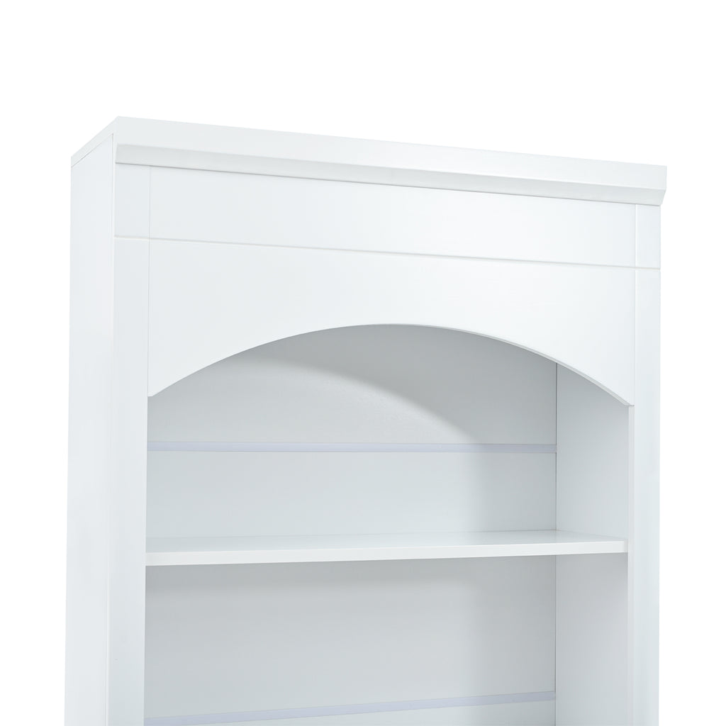[Assembly Video Provided] TOPMAX Modern 83.7inch High Kitchen Pantry, Freestanding Tall Kitchen Hutch with Faux Marble Top, Display Cupboard Cabinet with 5 Storage Drawers and Adjustable Shelf, White - Grand Goldman Shop