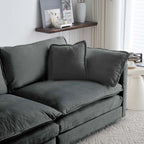 Chenille Fabric Ottomans Footrest to Combine with 2 Seater Sofa, 3 Seater Sofa and 4 Seater Sofa, Grey Chenille - Grand Goldman Shop