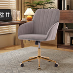 TY Adjustable Office Chair, Ergonomic Swivel Chair, Gray Velvet, Comfortable for Long Sitting - Grand Goldman