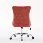 A&A Furniture Office Chair,Modern Chenille Upholstered Tufted Button Home Office Chair with Chrome Metal Base,Adjustable Desk