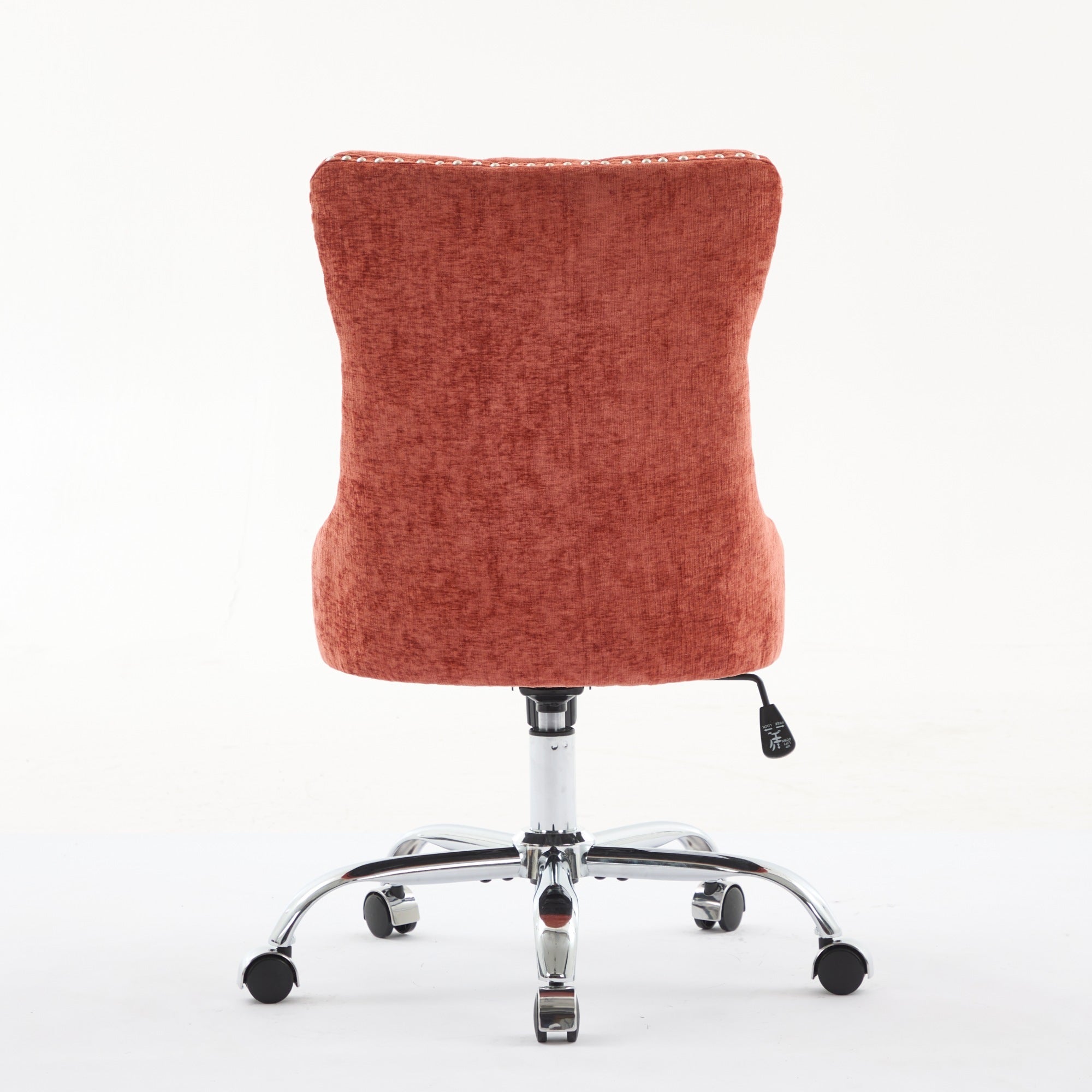 A&A Furniture Office Chair,Modern Chenille Upholstered Tufted Button Home Office Chair with Chrome Metal Base,Adjustable Desk