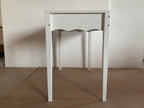 White 35.43' Vanity Desk with Drawer – Modern Makeup Table with Scalloped Front & Gold Knob, Compact Writing Desk with 4 Sturdy Legs for Bedroom, Small Home Office & Apartment Spaces - Grand Goldman Shop