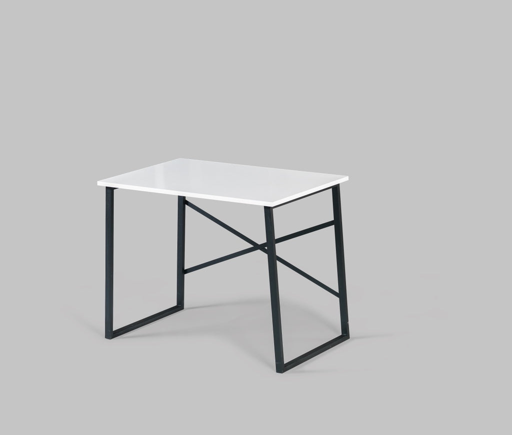Furnish Home Store Lator Black Metal Frame 35' Wooden Top Small Writing and Computer  Desk for Teens Bedroom, White - Grand G