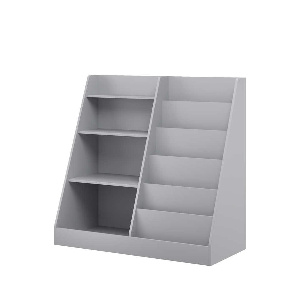 Kids Bookshelf and Toy Storage Organizer, Multifunctional 4 Tier Wooden Kids Book Shelf with  Bookcase Display Stand in Kids 