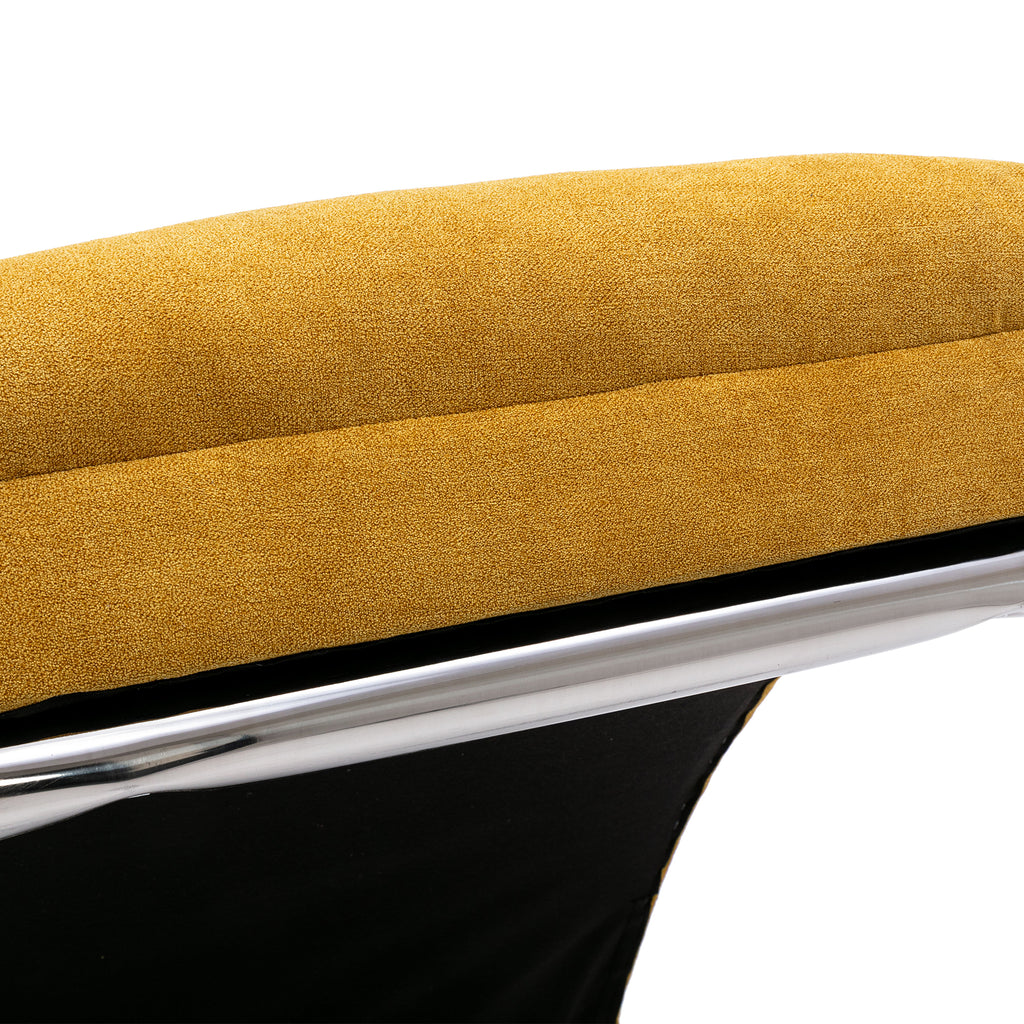 Ergonomic Linen Massage Chaise Lounge with Remote Control, Mustard Color, 5 Modes for Office, Living Room, Bedroom - Grand Goldman Shop