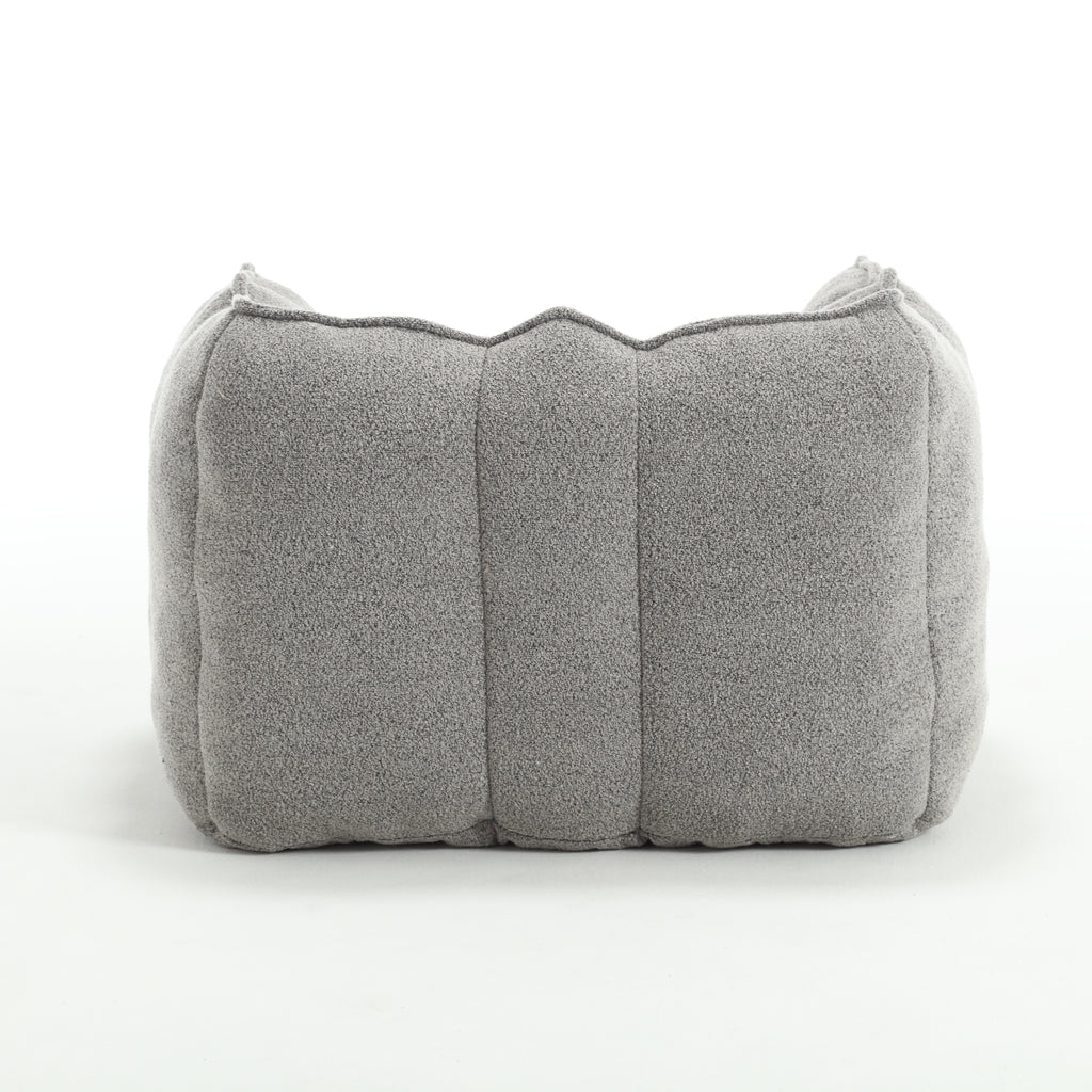 Soft Chenille Bean Bag Chair with High Resilient Foam for Living Room and Bedroom, Comfortable Square Lazy Sofa with Footstool for Adults - Grand Goldman Shop