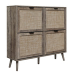 4 Door Shoe Rack, Freestanding Modern Shoe Storage Cabinet, for Entryway - Grand Goldman Shop