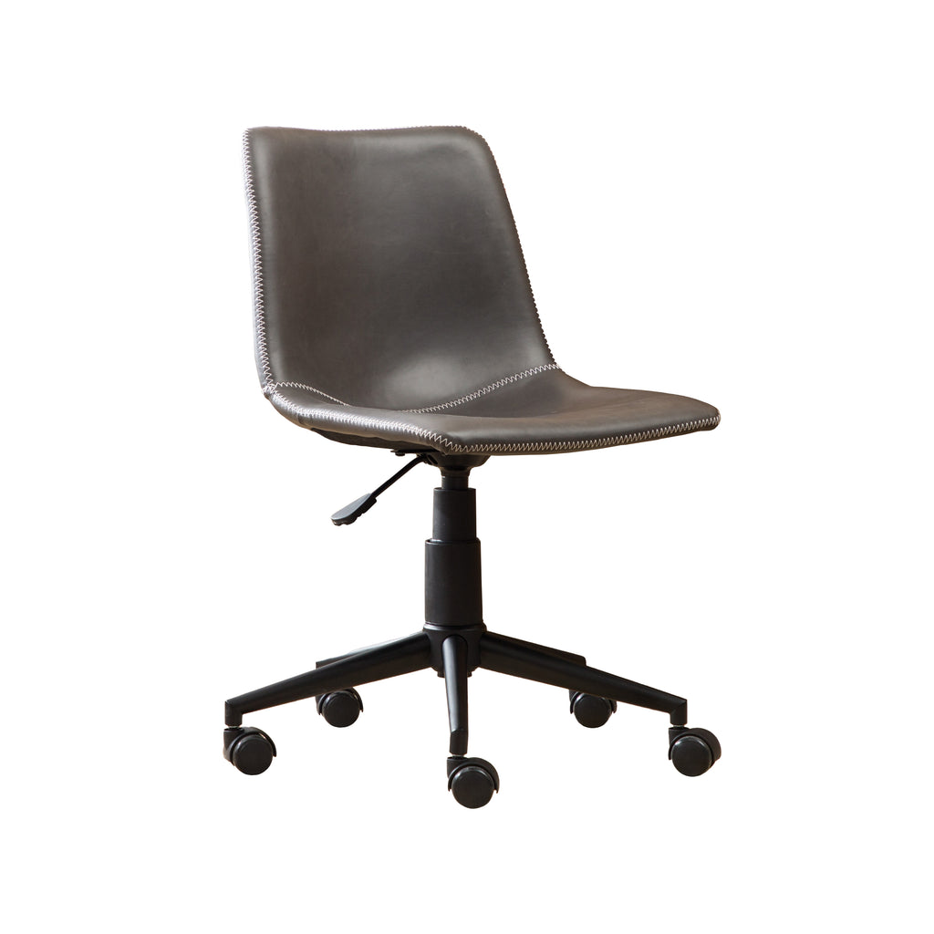 Cesena Faux Leather 360 Swivel Air Lift Office Chair, Antique Gray - Grand Goldman