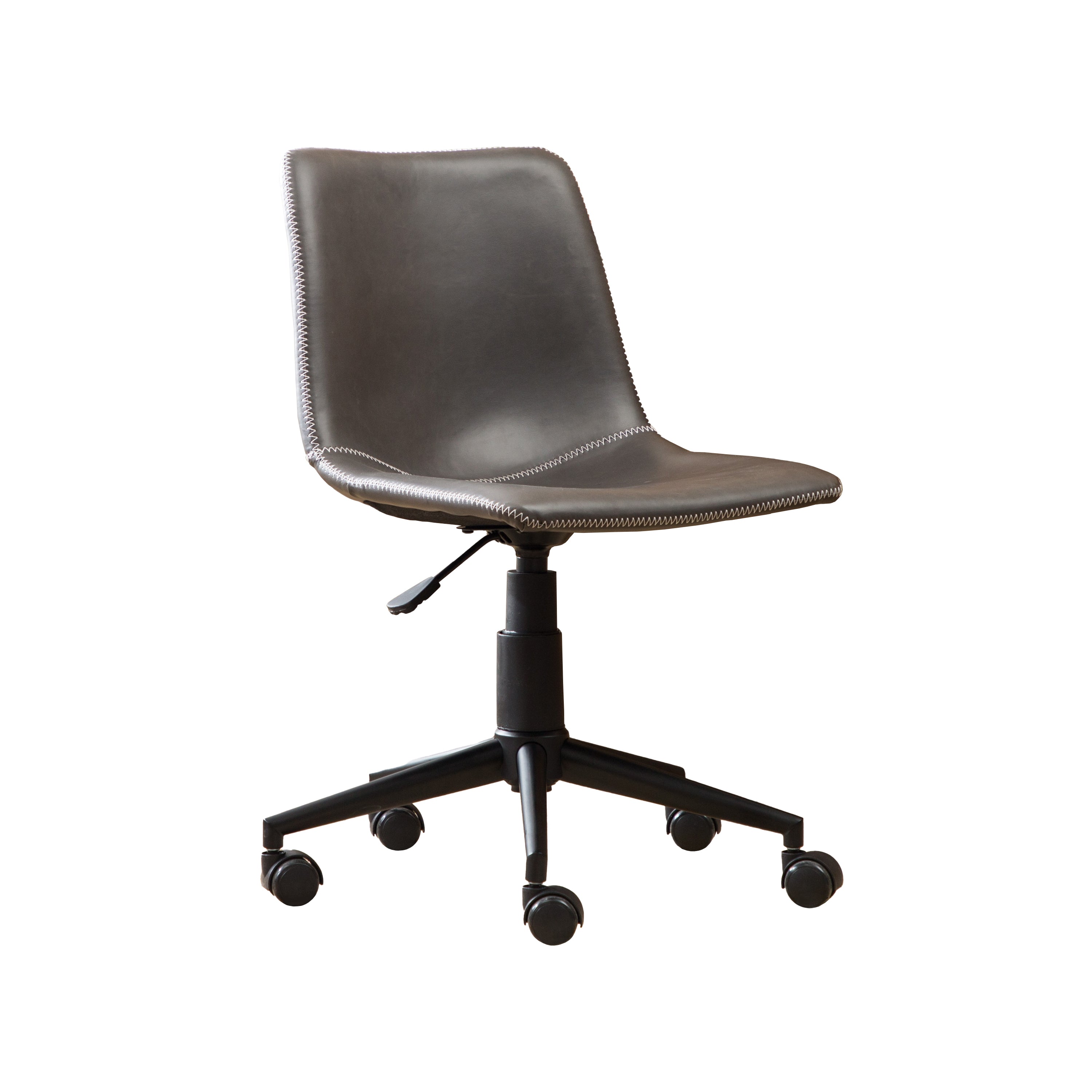 Cesena Faux Leather 360 Swivel Air Lift Office Chair, Antique Gray - Grand Goldman