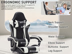 Gaming Chair with Footrest, Ergonomic Computer Chair with Headrest and Lumbar Support, Breathable Material Height Adjustable 