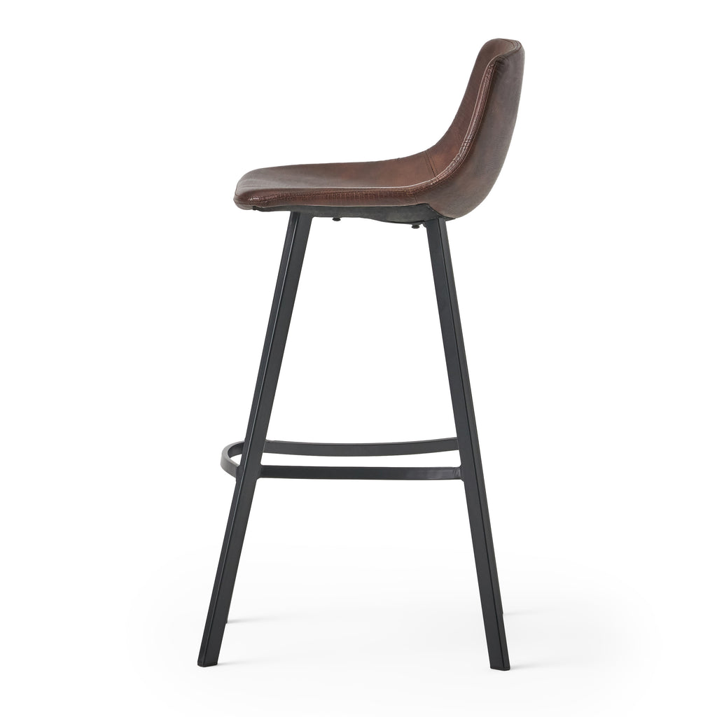 Set of 2 30' Dax Faux Leather Barstool Brown - Grand Goldman Shop
