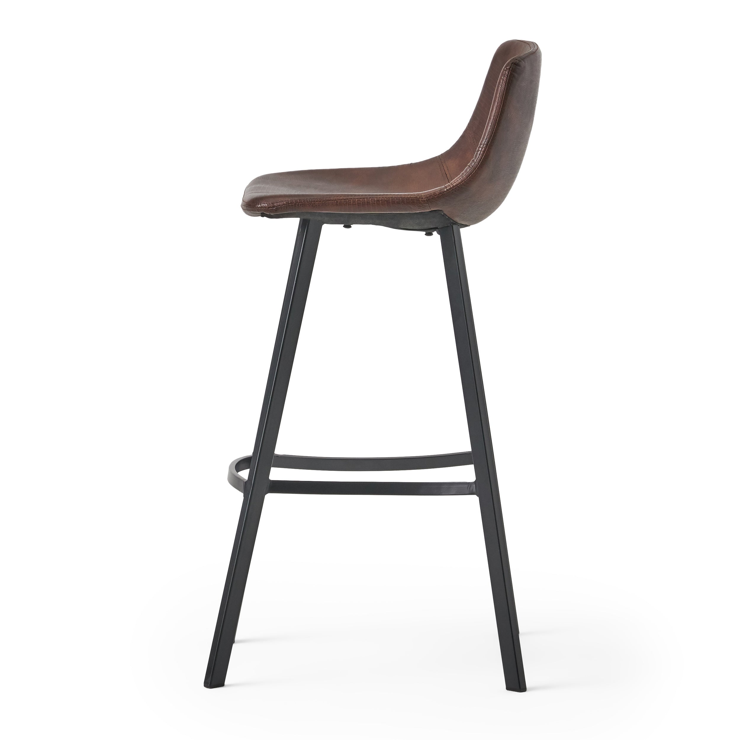 Set of 2 30' Dax Faux Leather Barstool Brown - Grand Goldman Shop