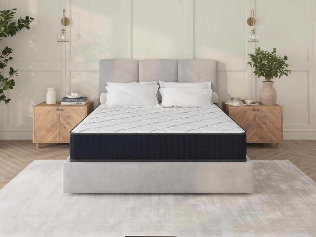 Assembled in USA - 10' Twin Nest Basic Innerspring Hybrid Mattress, Pressure Relief, and Motion Isolation, CertiPUR-US and Oeko TEX Certified - Grand Goldman Shop