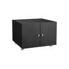 Modern Office Copier Cabinet Black 2-Door Steel Mobile Pedestal File Printer Stand | Premium Home Decor - Grand Goldman