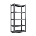 Industrial Heavy-Duty Metal Garage Shelving Unit 72'H 5-Tier Black Adjustable Storage Rack - Grand Goldman Shop