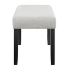 1pc Light Gray Upholstered Bench Soft Neutral Tone Dark Finish Legs Wooden Dining Room Furniture - Grand Goldman Shop