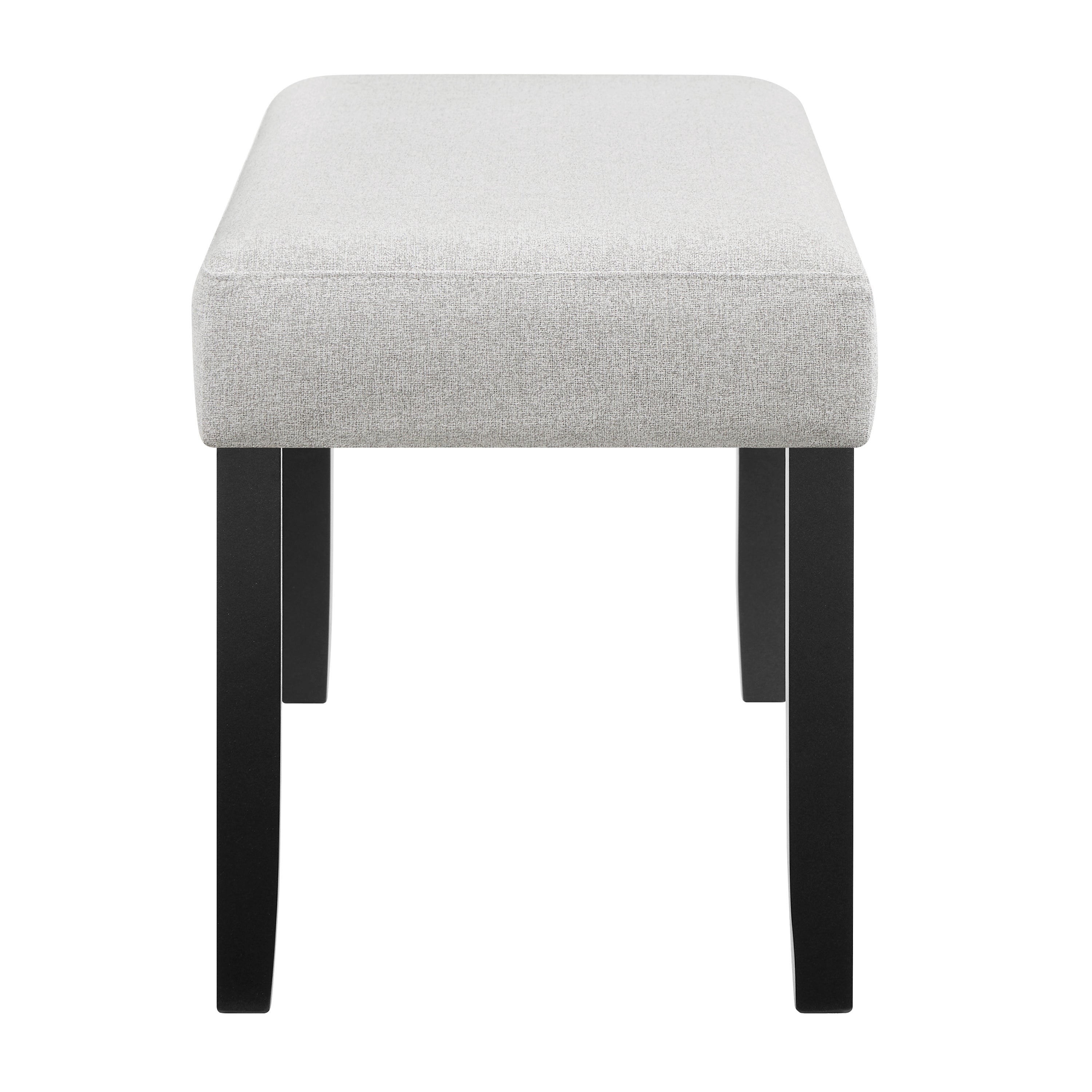 1pc Light Gray Upholstered Bench Soft Neutral Tone Dark Finish Legs Wooden Dining Room Furniture - Grand Goldman Shop