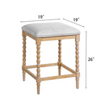 26''Counter Stools,Set of 2 with Upholstered Seat, Solid Acacia wood Frame, Foam-Padded Seat, Open Airy Design for Kitchen Island and Bar, Natural - Grand Goldman Shop