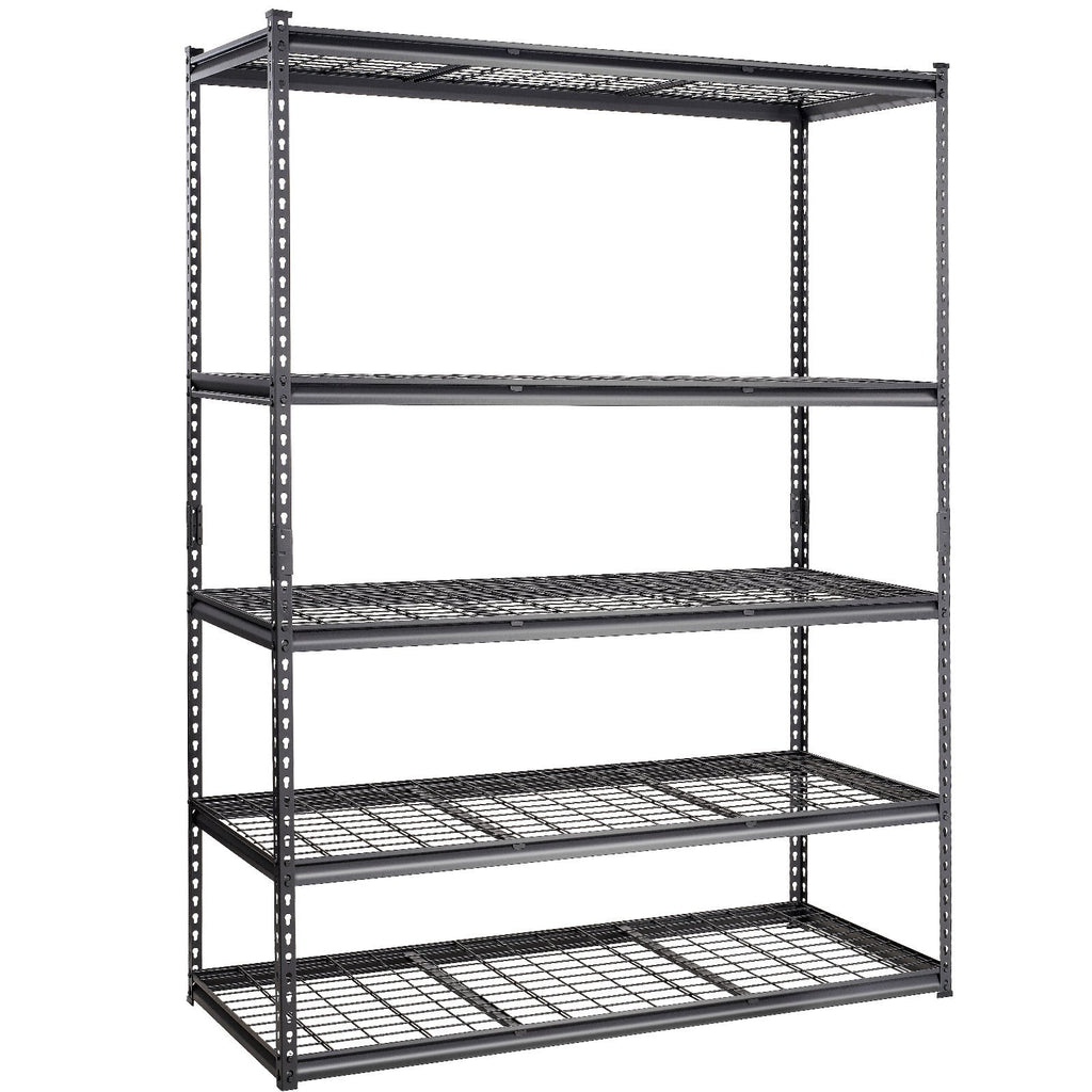 Storage Shelving Unit, 5-Tier Adjustable, 2000 lbs Capacity, Heavy Duty Garage Shelves Metal Organizer Wire Rack, Black, 60' L x 24' W x 78' H for Kitchen Pantry Basement Bathroom Laundry Closet - Grand Goldman Shop