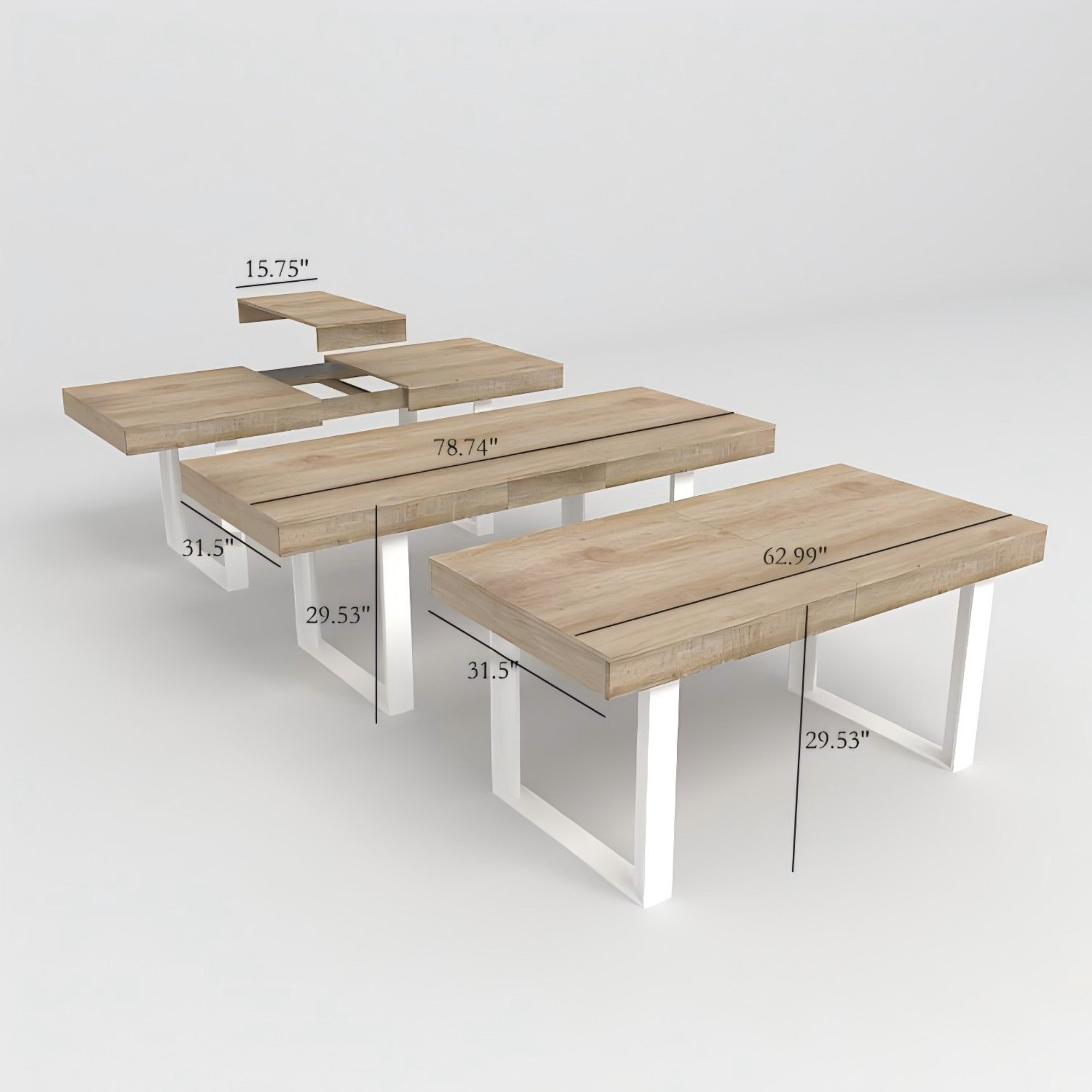 Extendable Dining Room Table for 6 8 10, Modern Farmhouse Wooden Kitchen Expanding Table, Long Large Expandable Dining Room Conference Table - Grand Goldman Shop