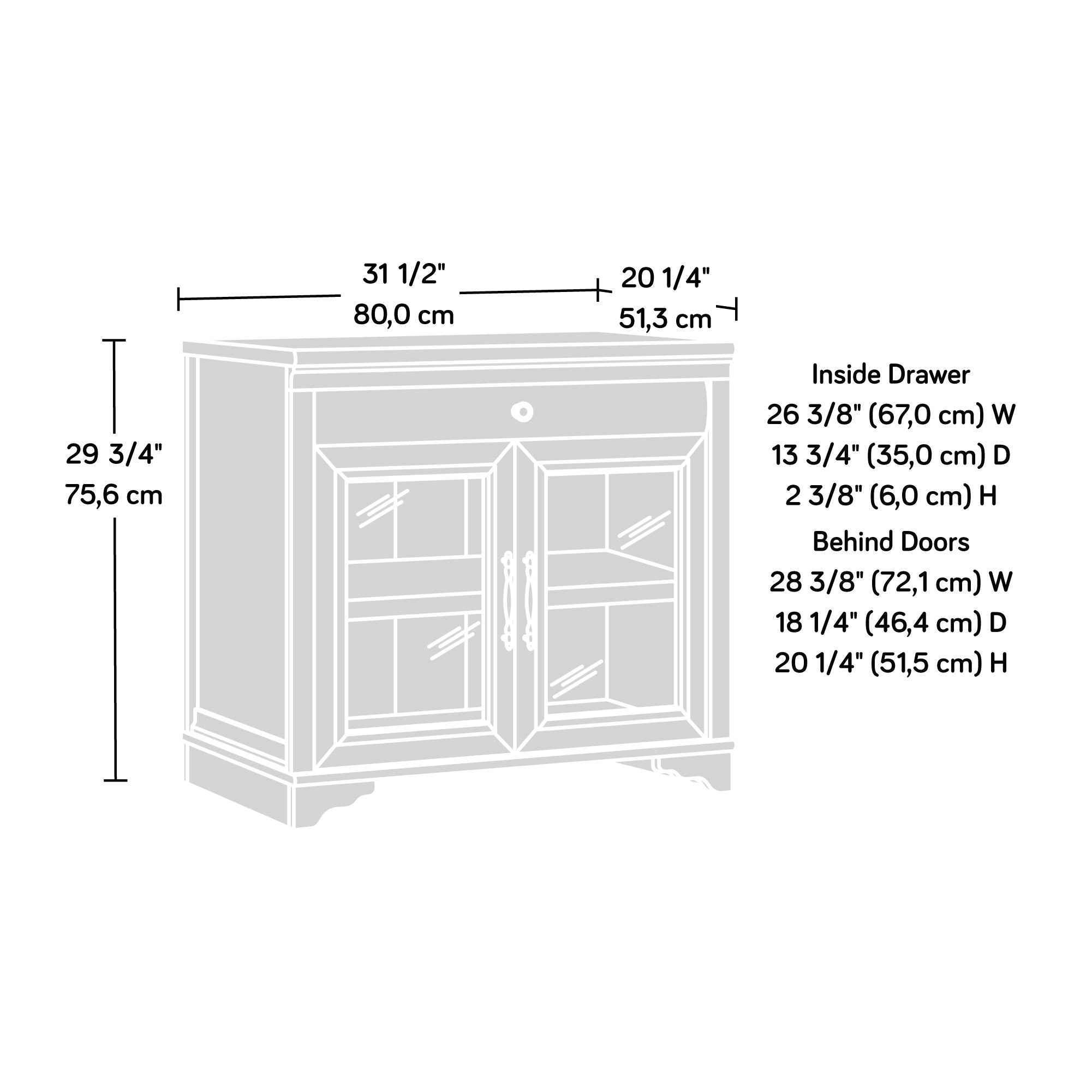 Library Base with 2 Glass Doors and Spacious Drawer, Brown finish | Premium Home Decor - Grand Goldman