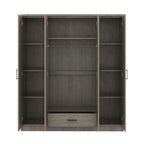 4-Door Wardrobe with 1 Drawer, Gray - Grand Goldman Shop