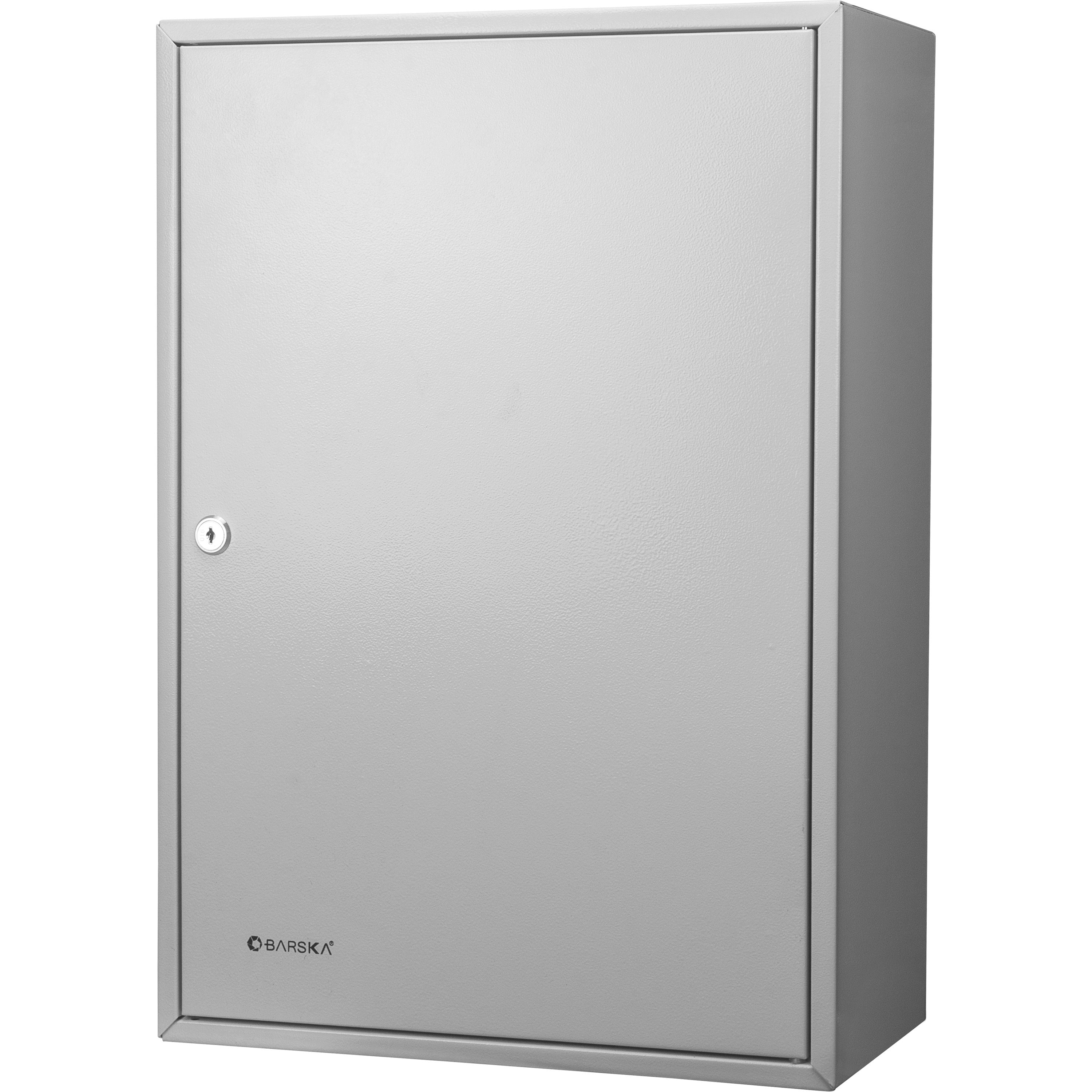 Adjustable Key Cabinet With Key Lock for Secure Storage, Gray Steel, 300-Key Capacity