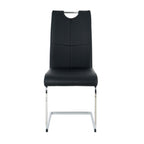 Modern Dining Chairs with Faux Leather Padded Seat Dining Living Room Chairs Upholstered Chair with Chrome Metal Legs Design for Kitchen, Living, Bedroom, Dining Room Side Chairs Set of 4 - Grand Goldman Shop