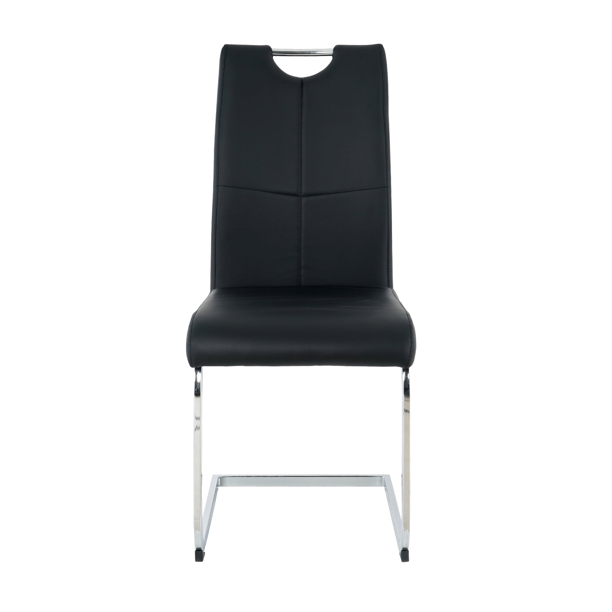 Modern Dining Chairs with Faux Leather Padded Seat Dining Living Room Chairs Upholstered Chair with Chrome Metal Legs Design for Kitchen, Living, Bedroom, Dining Room Side Chairs Set of 4 - Grand Goldman Shop