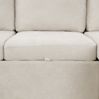 Convertible L-shaped Beige Sofa Couch with Storage, Cup Holders, USB Ports, Chenille Fabric - Grand Goldman Shop