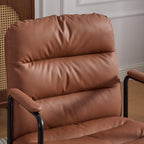 Office Chair,Mid Back Home Office Desk Task Chair with Wheels and Arms Ergonomic PU Leather Computer Rolling Swivel Chair wit