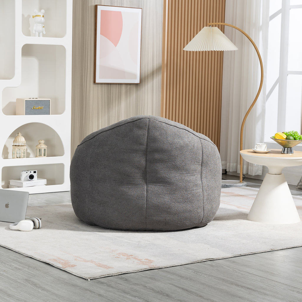 Bedding Bean Bag Sofa Chair with High-Pressure Foam and Footrest, Grey Microfiber - Grand Goldman Shop