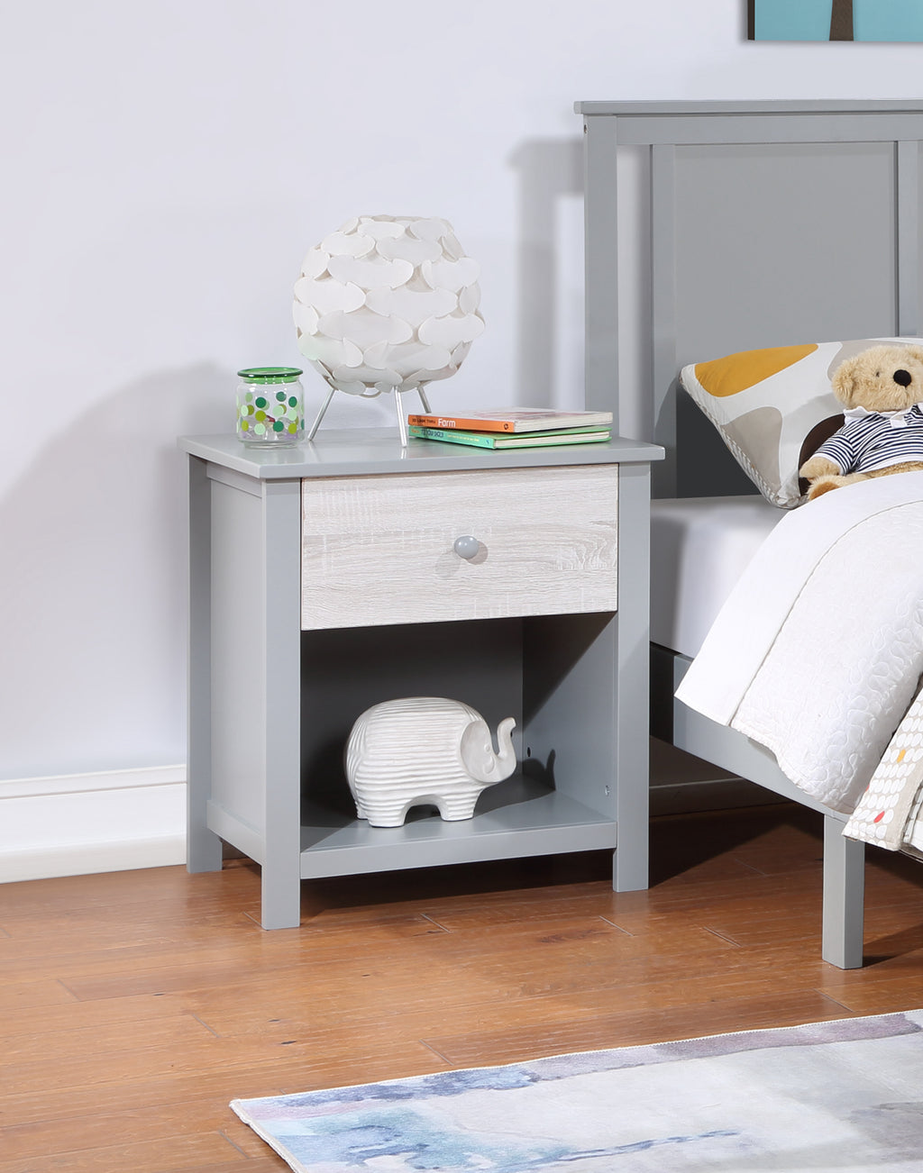 Connelly Nightstand Gray/Rockport Gray - Grand Goldman