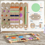 Qaba Kids Balance Beam, Wooden Balance Board with Stepping Stones, Gymnastics Obstacle Course for Toddlers 3-8 Years for Moto